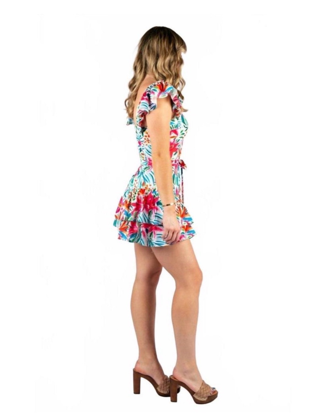 Floral Ruffle Romper - Multi - Picture 3 of 8